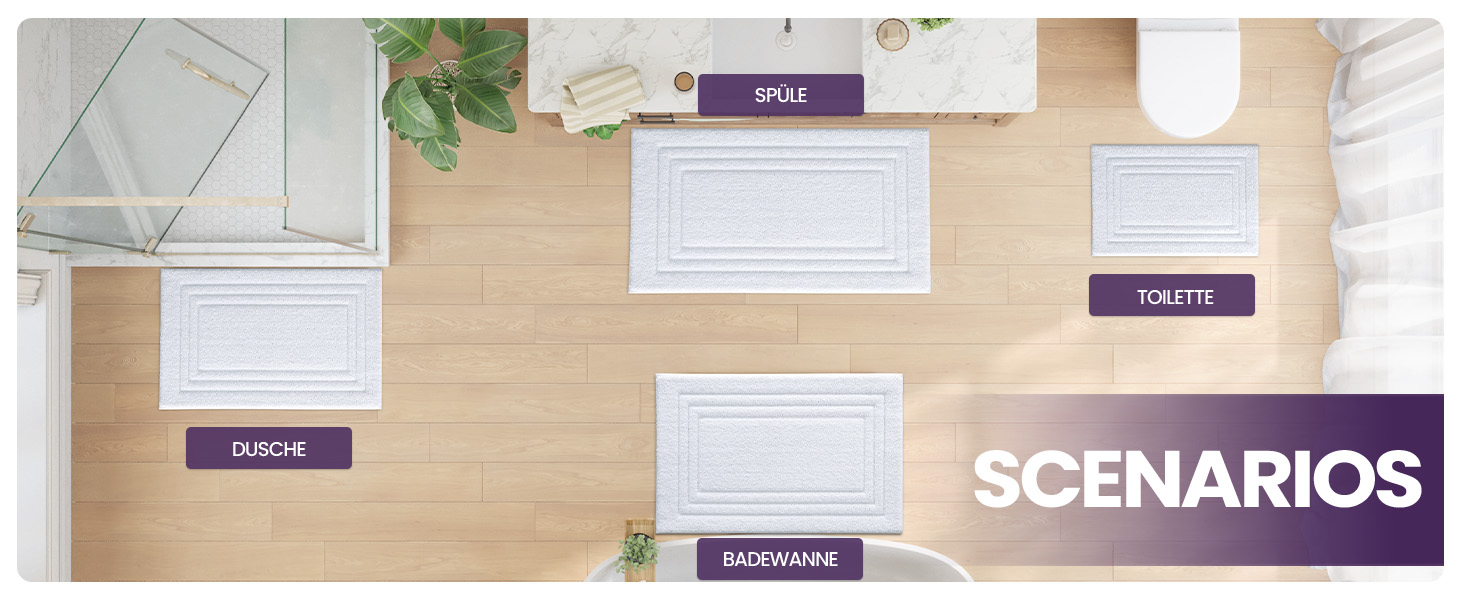 Килимок для ванної кімнати DEXI 50 x 80 см, м'який, неслизький, пральний, білий