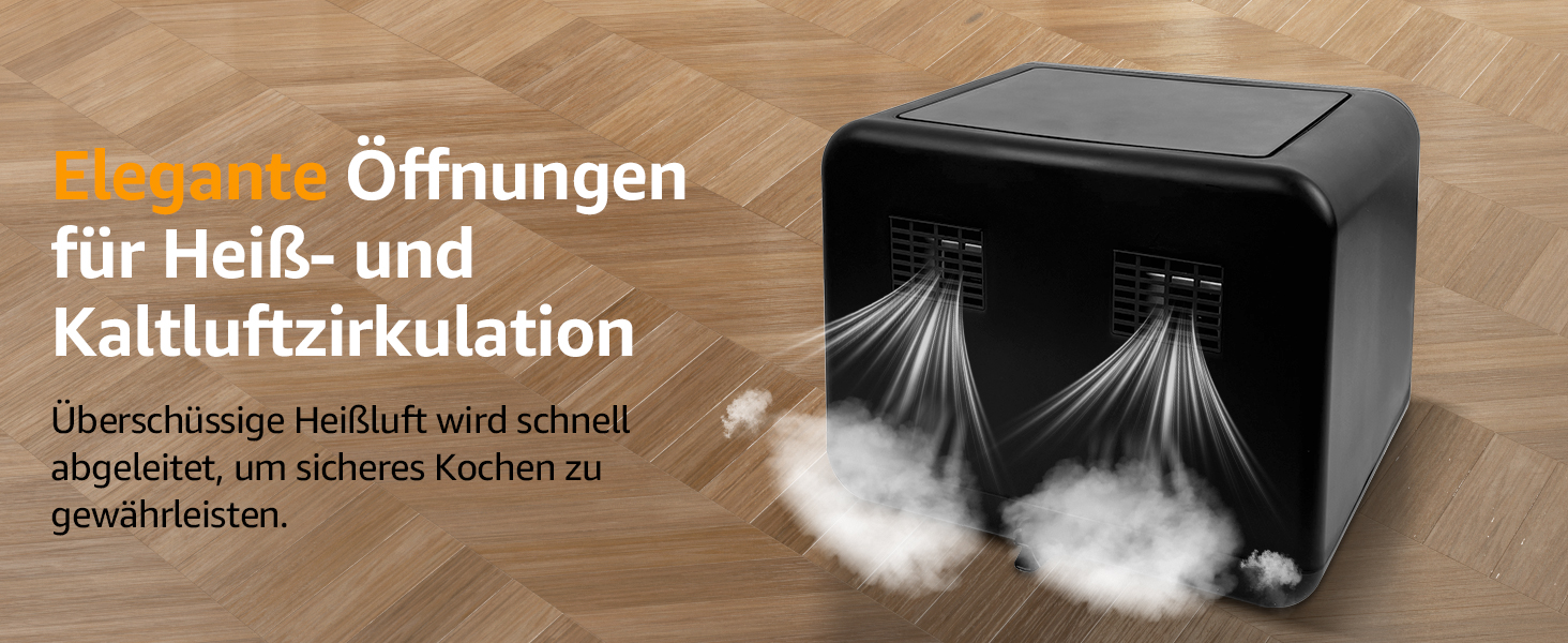 Фритюрниця повітряна Jacgood з 2 кошиками, 1800W, 9L, цифрове керування, 8 меню, з прозорим вікном