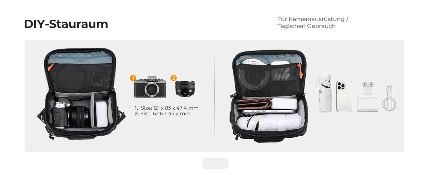 Сумка для камери K&F Concept для DSLR/SLR, фотосумка з кріпленням для штатива, фоторюкзак, компактна