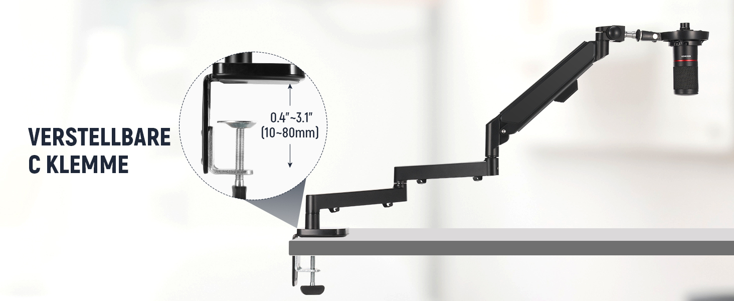 NEEWER Тримач для мікрофона MS002 - настільний, з демпфером, поворотний, з кабелеуправлінням, для подкастів, ігор, стрімінгу