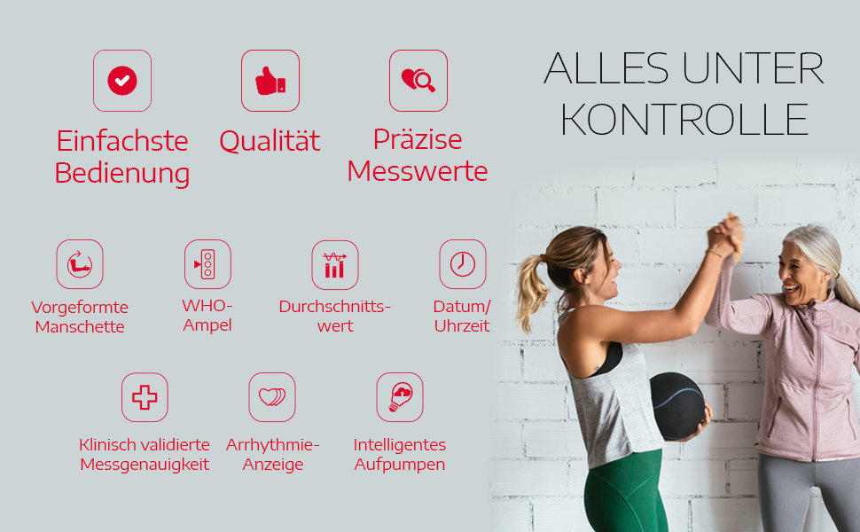 Тонометр на плече Om60 з універсальною манжетою (22-40 см) для автоматичного вимірювання артеріального тиску та пульсу