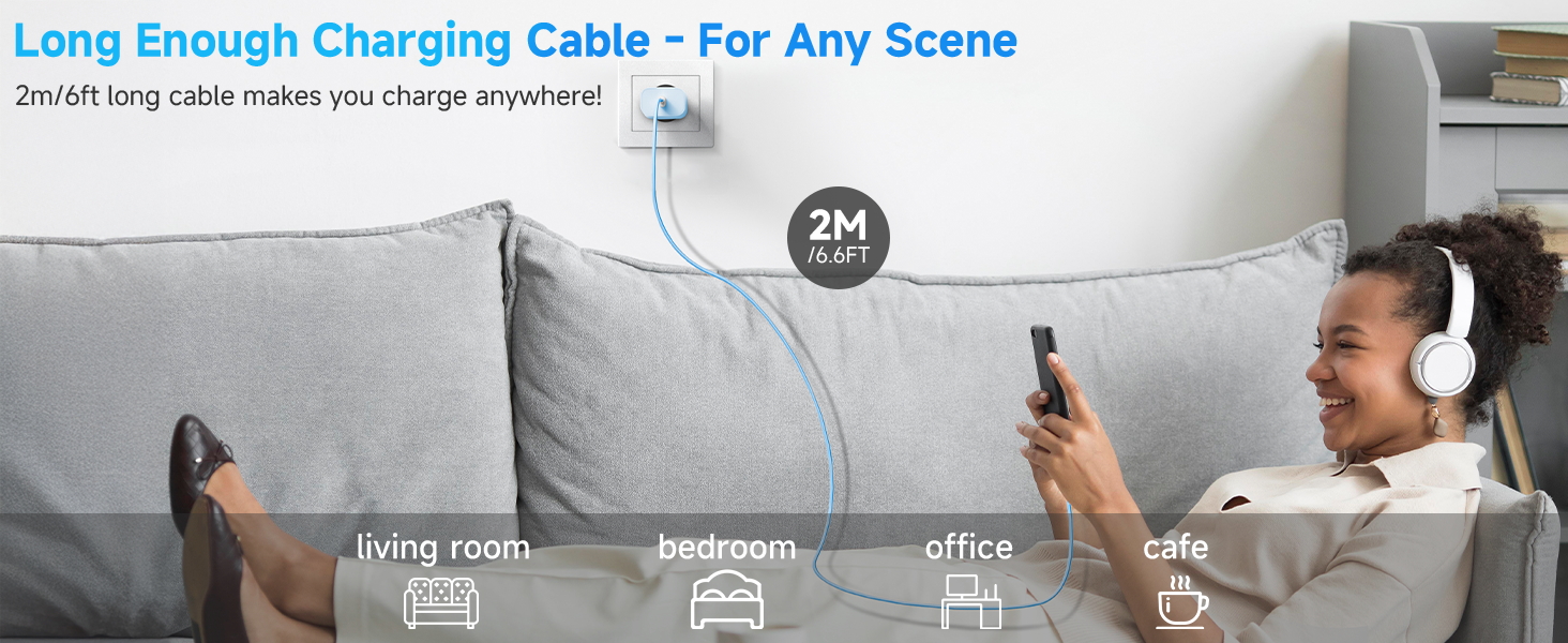 Зарядний пристрій 20W USB-C з кабелем Lightning для iPhone 14/13/12/11/X/SE (2 шт) - Синій