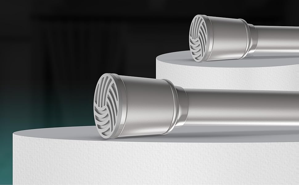 Штанга для штор без свердління 370-420 см, Ø 32 мм, сіра - штанга для кріплення штор, душової кабіни, дверей та шафи