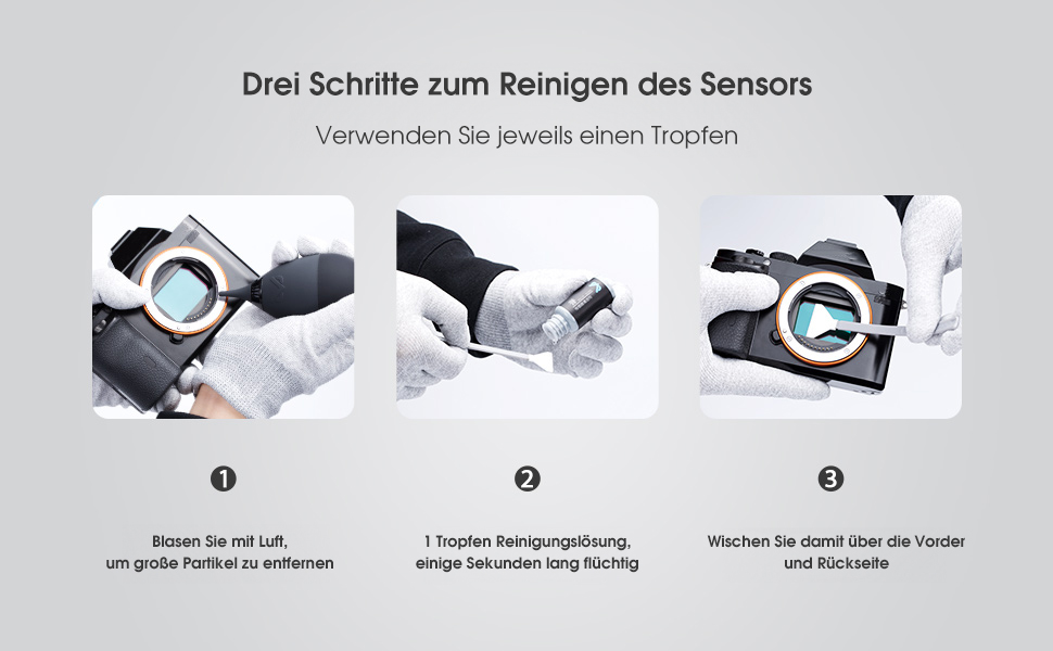 Набір для чищення сенсора камери VSGO (12 шт.) з розчином 10 мл, сухими стікерами для CCD/CMOS, для Nikon, Sony, 24 мм