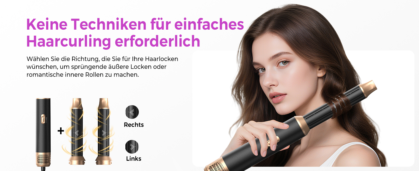 Airstyler 5 в 1: Фен-щітка, локони, випрямлення. Набір для волосся, чорний/золотий