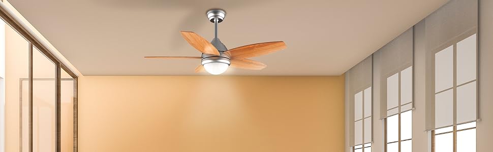 Стеляний вентилятор Cecotec EnergySilence Aero 495 з LED-підсвічуванням, 55W, діаметр 42 дюйми, 5 лопатей, сталь, пульт, таймер 8 год, 3 швидкості