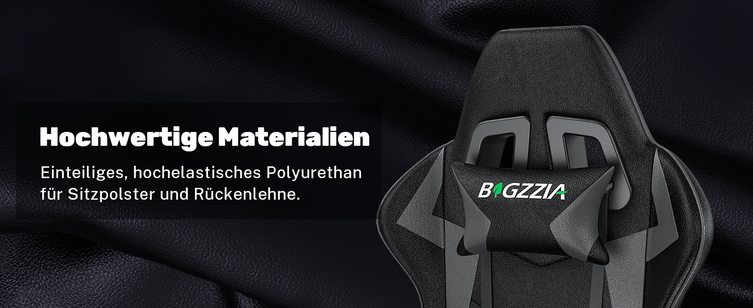 Геймерське крісло Racingreat Ergonomic для PC, підлітків та дорослих. Регульоване, з підголівником, оббите PU-шкірою, темно-сіре