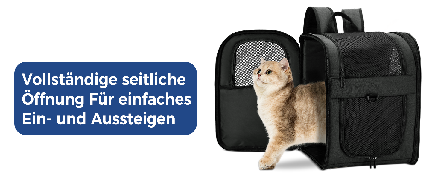 Рюкзак для собак та котів Apollo Walker - зручний та дихаючий, для малих тварин (2-15 кг), чорний