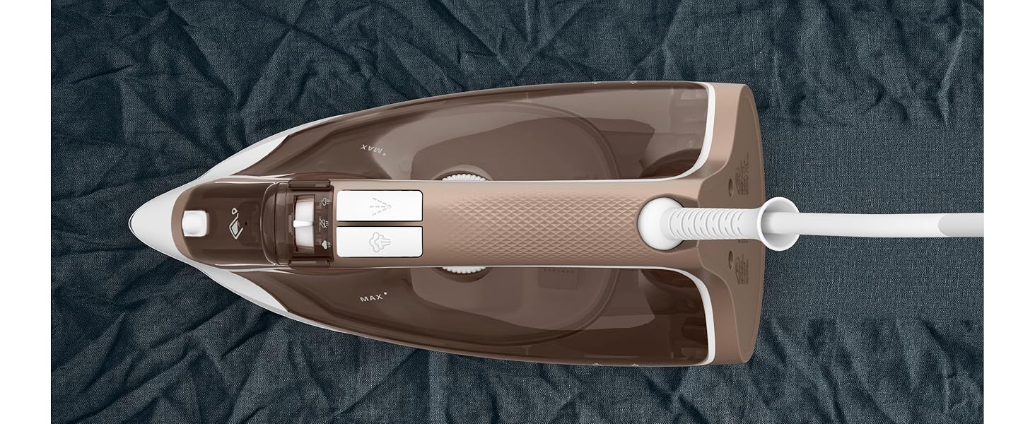 Праска Rowenta Effective+ з парою, 2400 Вт, 120 г/хв (паровий удар), 40 г/хв (постійна подача пари), Antikalk-система, розподіл пари, антинакип, керамічна підошва, мідно-білий, DX1635