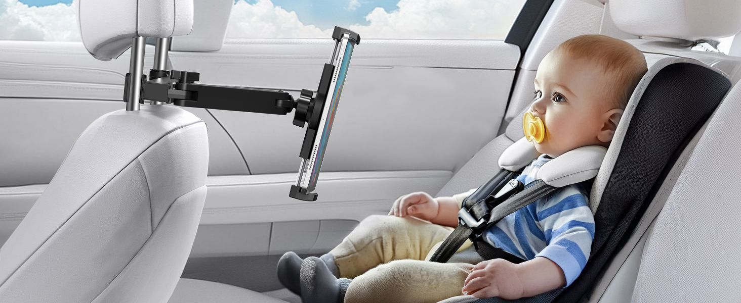 Тримач для планшета в авто TECKNET: універсальний, 360° обертання, для iPad, iPhone, Galaxy Tab, Switch (4.7-12.9