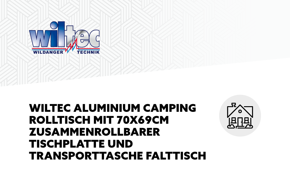 Складний кемпінговий стіл Wiltec 70x69 см з алюмінієвою рамою та сумкою для транспортування. Садовий стіл для пікніка