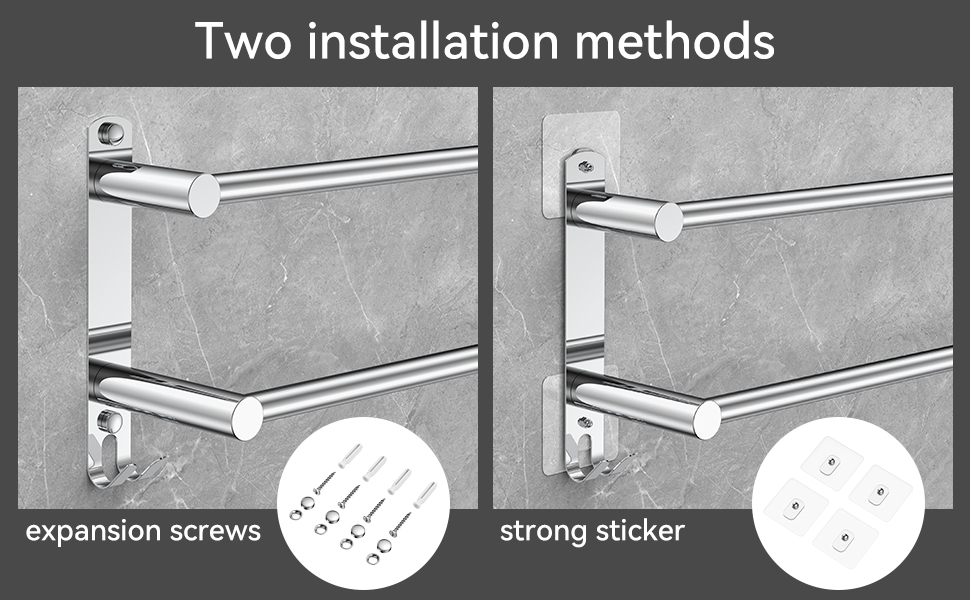 Висувна тримач для рушників 43-78 см, нержавіюча сталь, без свердління, стійка до вологи, для ванної кімнати та кухні