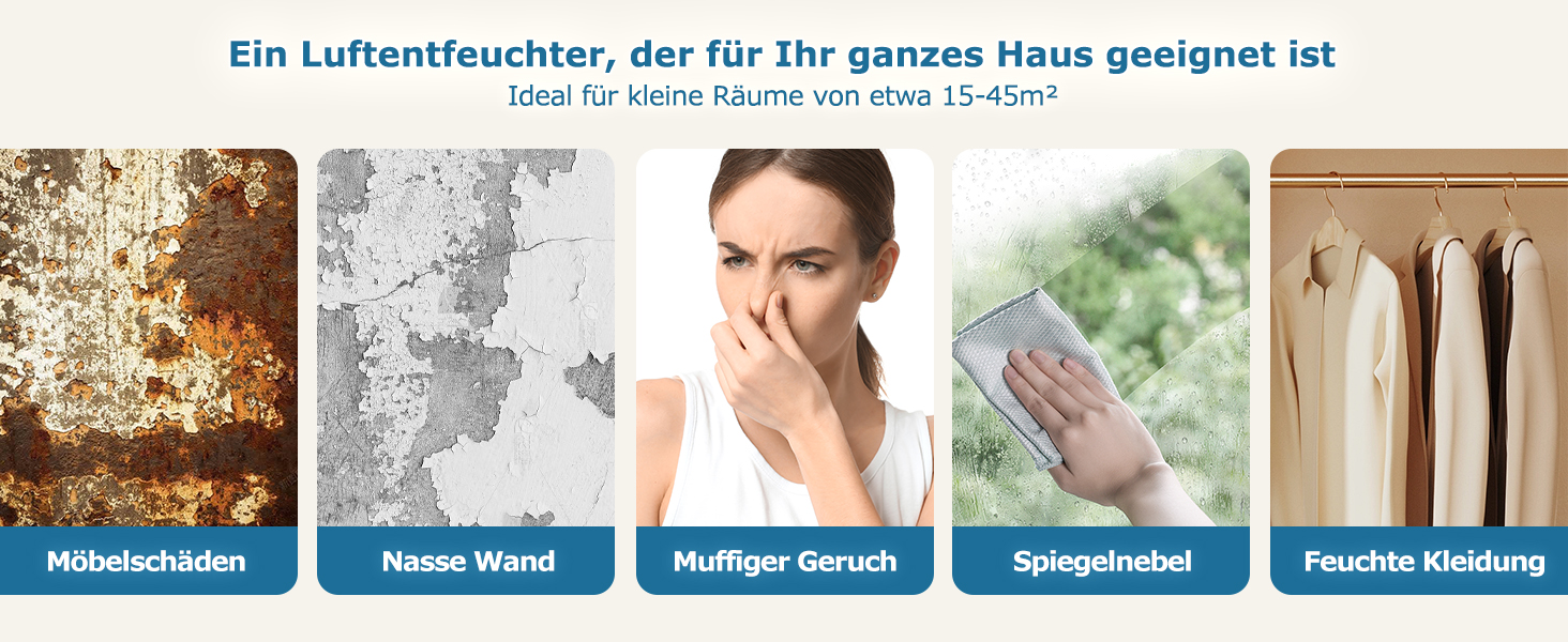 Електричний осушувач повітря 2800 мл | Тихий осушувач для дому з авто-розморожуванням та таймером | Осушувач для підвалу, ванної кімнати | 7-кольорове LED підсвічування з нічним режимом, 500 мл/на добу