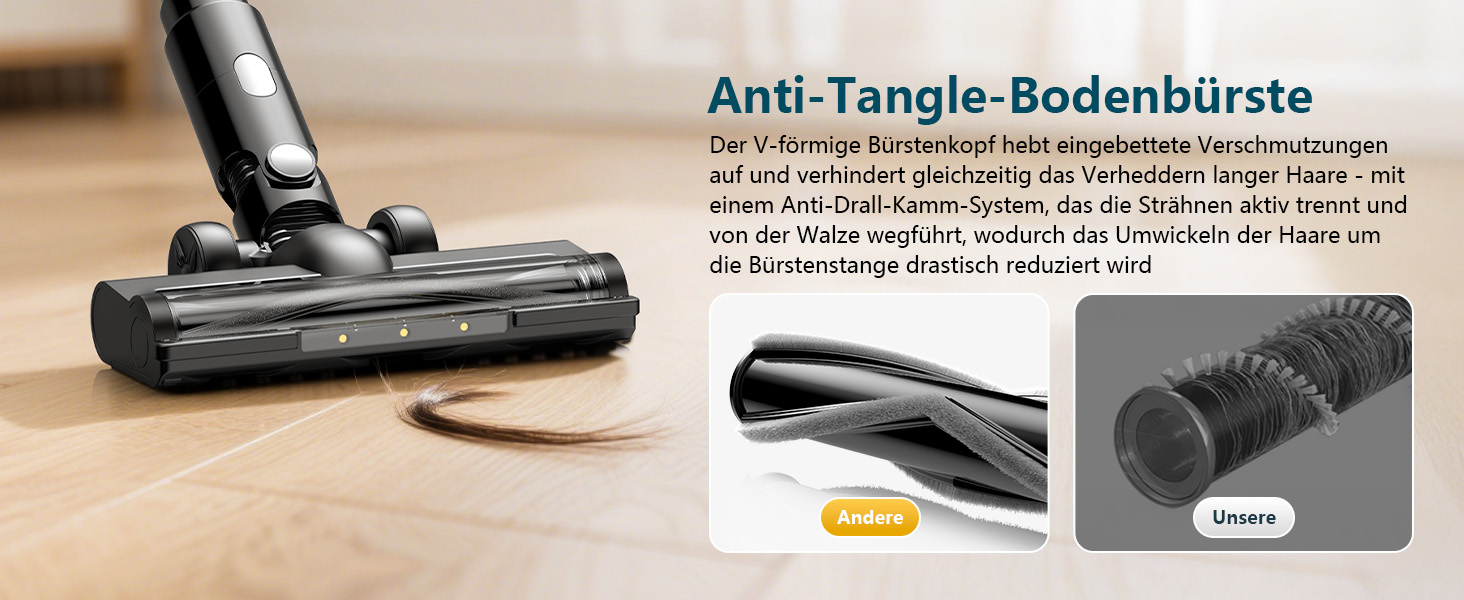 Акумуляторний пилосос 700W з безщітковим мотором, 60000Pa, 70 хвилин роботи, Smart Display, захист від заплутування, для твердих поверхонь та шерсті тварин