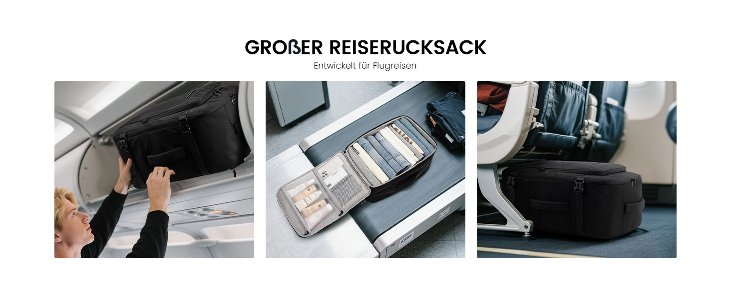 LOVEVOOK Рюкзак для ручної поклажі, 40L, для ноутбука 17.3