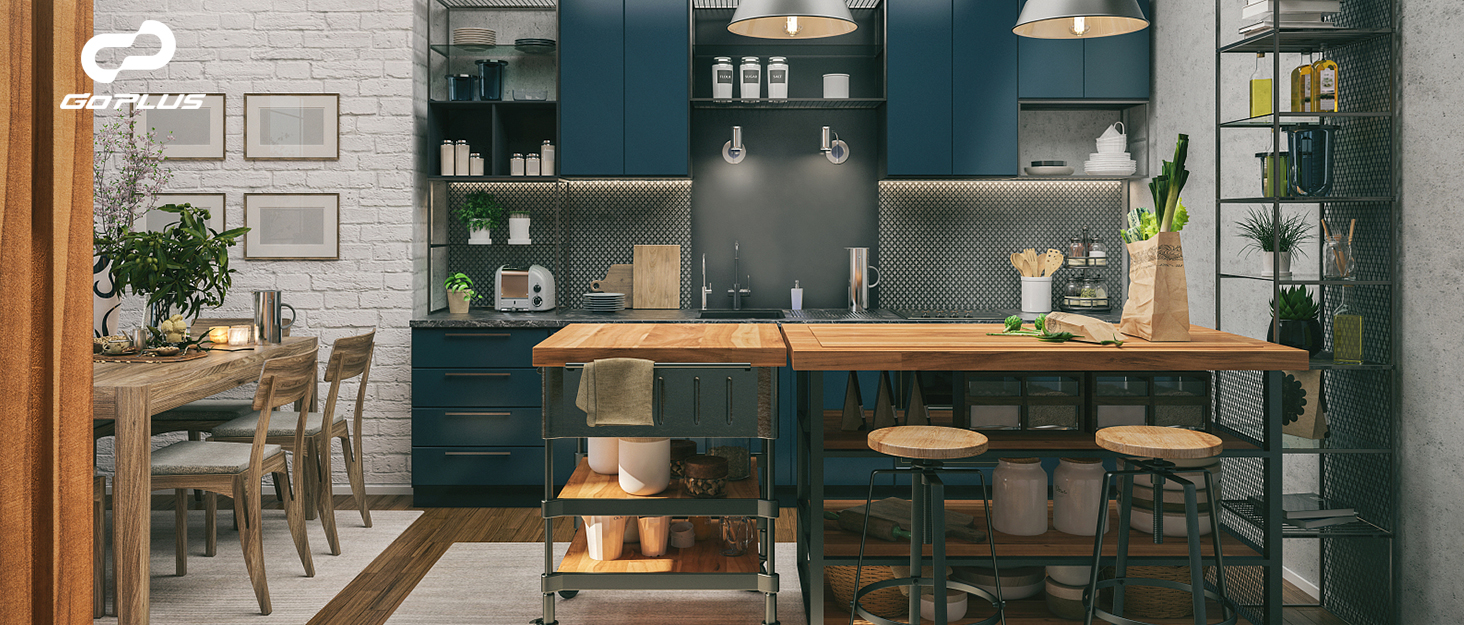 Кухонна полиця GOPLUS з 3 рівнями, для мікрохвильової печі, металевий каркас, 52 x 42 x 78 см