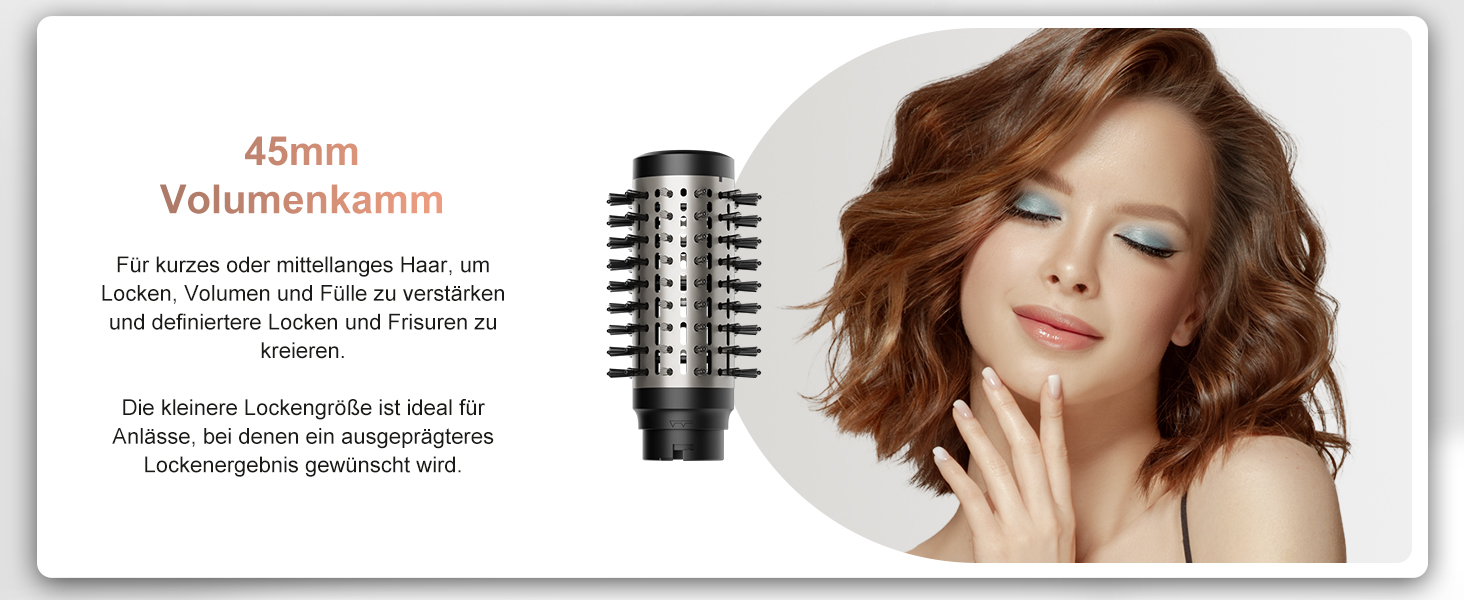 7MAGIC Airstyler 6-в-1: фен-щітка, плойка, завивка, іонізація, для волосся, подорожей, сріблястий