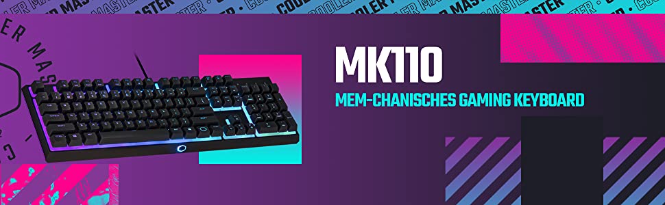 Клавіатура та миша Cooler Master MS110 RGB – Механічні клавіші, 26 антибліндів, керування на платі, миша з 4 DPI, DE Layout QWERTZ