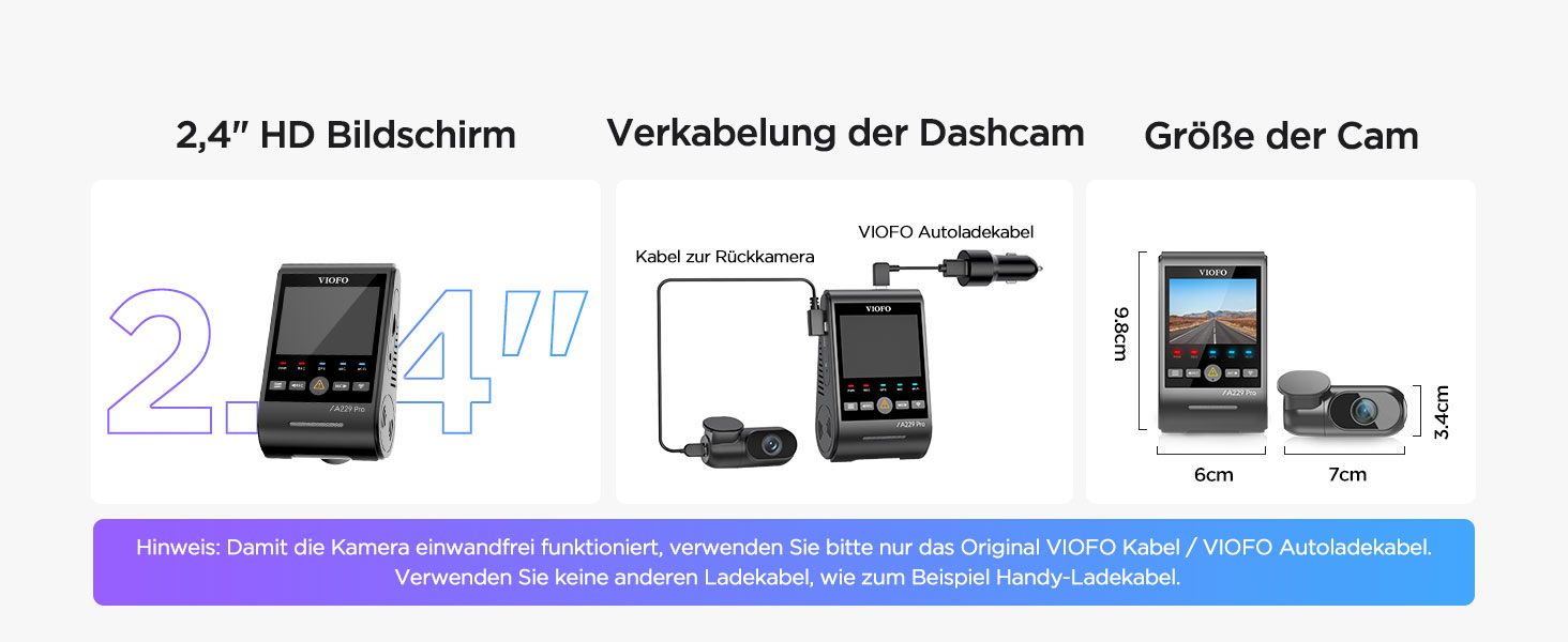 VIOFO A229 Pro 4K + 2K Dual STARVIS відеореєстратор для авто, HDR, GPS, Wi-Fi, голосове керування, нічне бачення 2.0, підтримка до 512GB