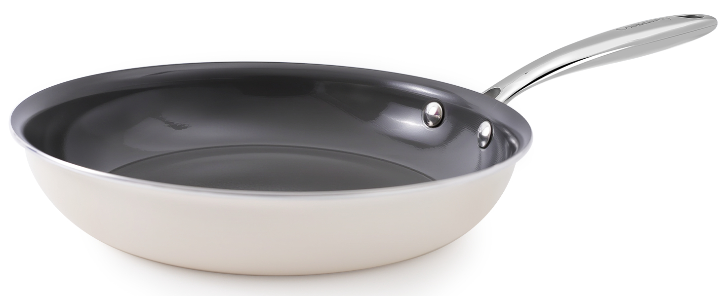 Сковорода Cookersway з керамічним покриттям, 28 см, антипригарна, для кухні, без PFOA, PTFE, PFA, темно-сіра