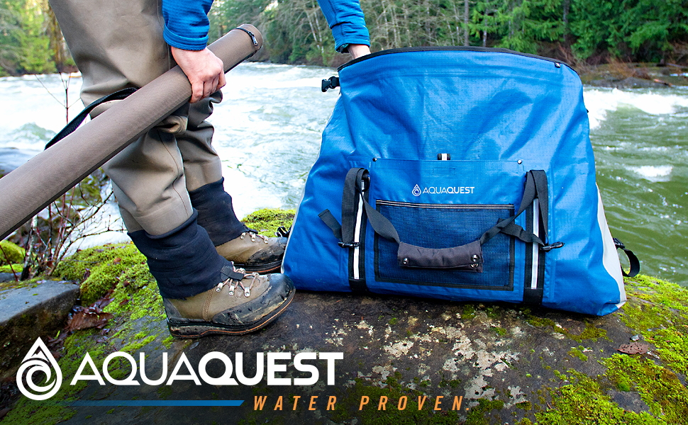 Гермомішок AquaQuest White Water Duffel 100% водонепроникний, міцний, універсальний, для подорожей, спорту, мотоцикла, човна, риболовлі, 50/75/100 л