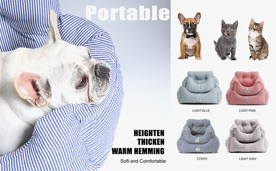 Автокрісло для собак PETCUTE - зручне, миється, з кишенею та страхувальним ремінцем, сірого кольору