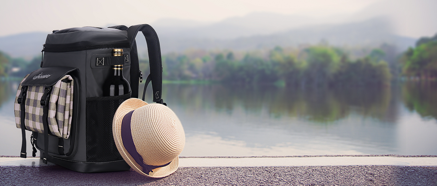 Рюкзак-холодильник Upeelife 30L з килимком для пікніка, водонепроникний, для кемпінгу та пікніків, зелений