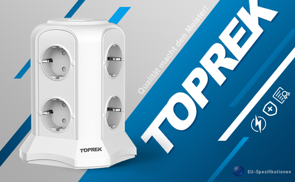 Многорозеткова панель з USB, 8 розеток, з вимикачем, 4000W/16A, захист від перенапруги, 5м кабель, білий