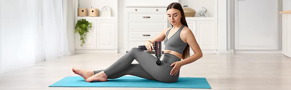 Масажний пістолет Fitleap Pro: 6 насадок, 6 режимів, 3200 об/хв, USB-C, для шиї, спини, плечей та ніг