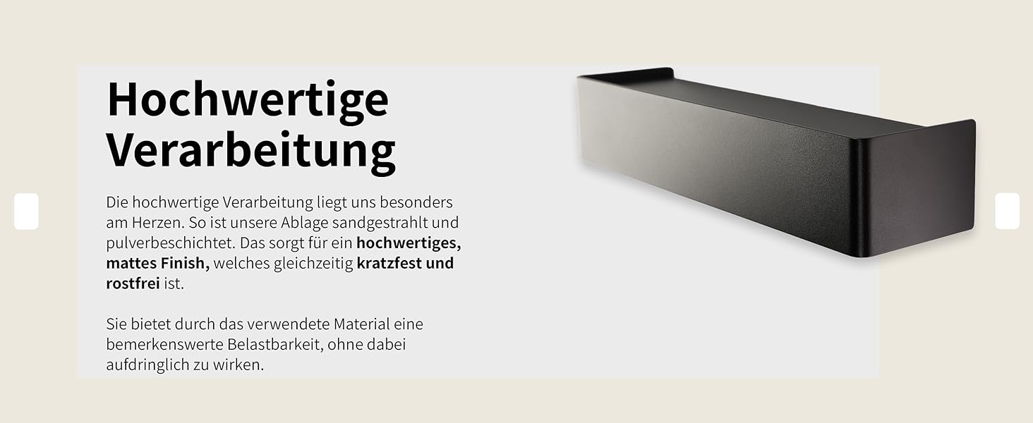 Ключниця настінна Designfabrik Hamburg: сучасний органайзер для ключів з полицею, металевий тримач для ключів у мінімалістичному дизайні для передпокою та коридору, чорний колір