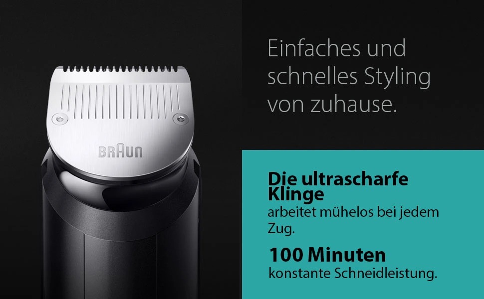 Braun Series 7 All-in-One AIO7545 – Триммер для бороди, волосся та тіла 10 в 1, сірий, акумулятор 120 хв, 14 насадок (0.1-21 мм), водонепроникний