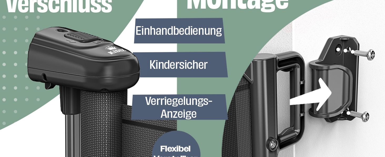 Захист для сходів KIDIZ®: розтяжний захист для дітей та домашніх тварин, 0-180 см, антрацит