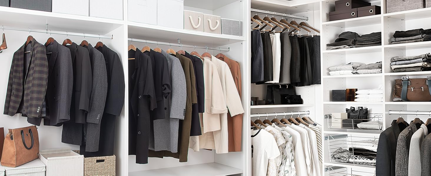 Вішалки дерев'яні StorageWorks, 6 шт., для костюмів, кедрове дерево, широкі плечі, колір світлого горіха