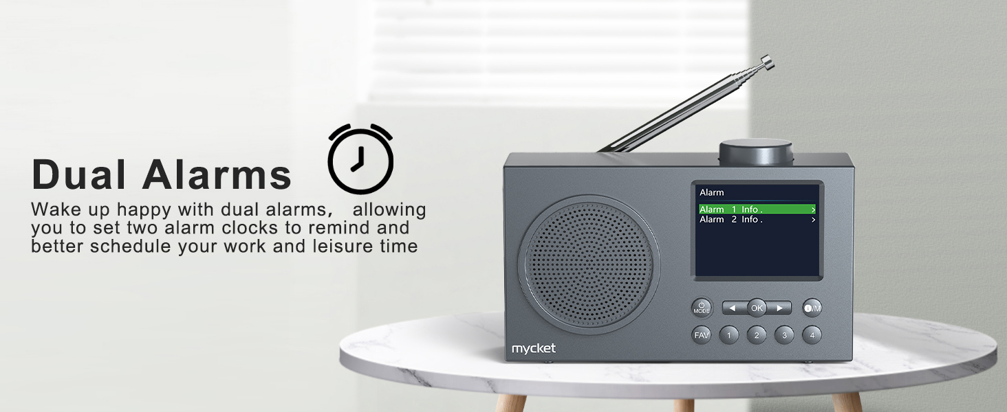 Портативне DAB/DAB+ радіо з цифровим радіо UKW, FM, Bluetooth 5.0, подвійний будильник, 40 попередніх станцій, 2.4' кольоровий дисплей (колір хакі)