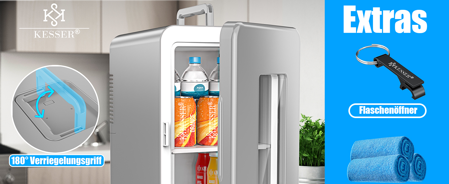 KESSER® Міні холодильник/термобокс 2в1, 15л, AC/DC, для авто, офісу, дому, кемпінгу