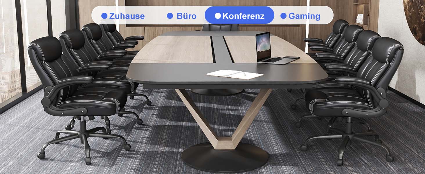 Офісний крісло AnyGod з шкіри, регульовані підлокітники, поворотне, для дому та офісу, до 136 кг, чорне