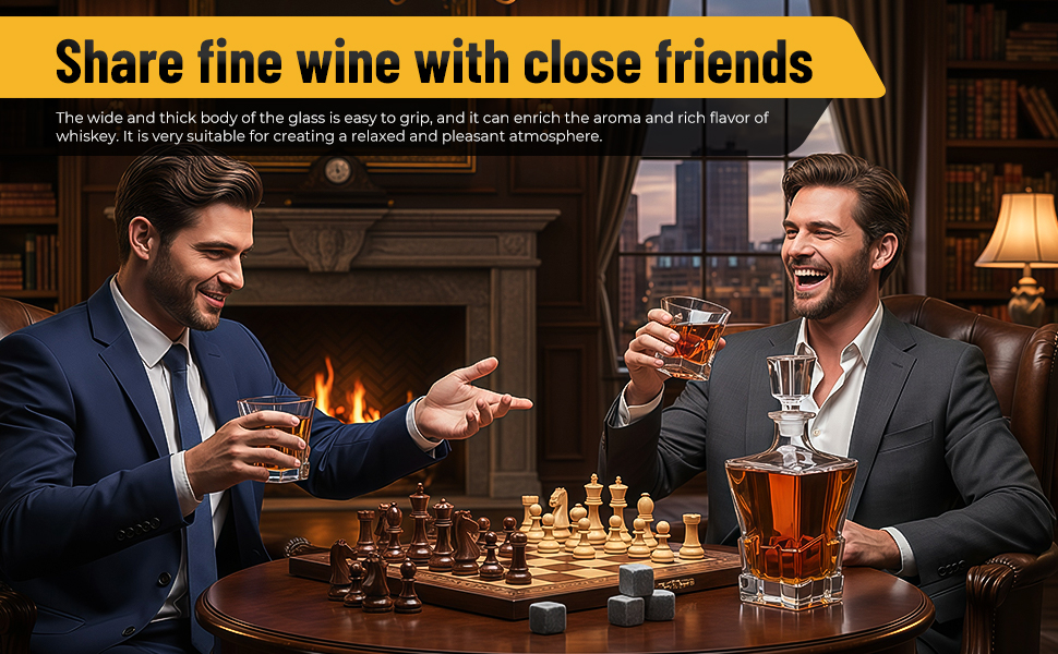 Набір віскі: декантик 800 мл, 2 келихи, 8 каменів, набір віскі та келихів