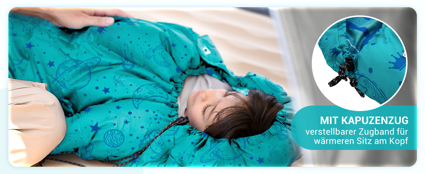 KingCamp Kids Sleeping Bag - Winter Warmth & 3-4 Season Comfort for Camping & Trekking - 170x70cm, 7°C Rating