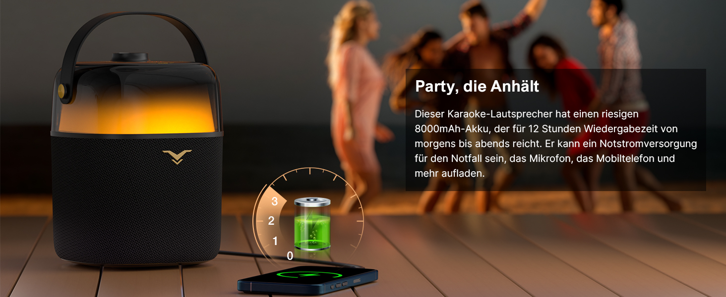 Караоке система з 2 мікрофонами, LED-підсвічуванням, портативна партійна колонка, 80W, USB/Bluetooth/AUX, для дому та на вулицю (для дорослих та дітей)