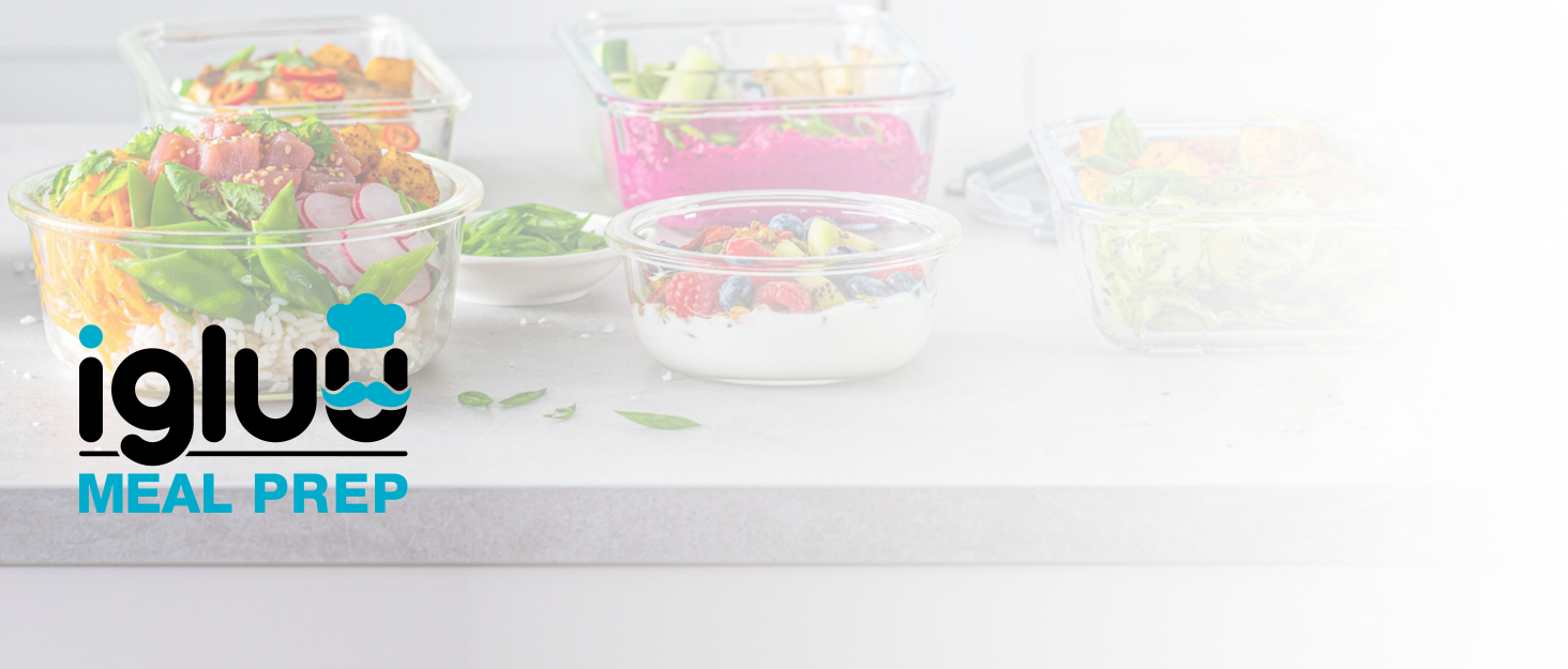 Набір контейнерів для їжі Igluu Meal Prep (5 шт.) – 1050 мл, Borosilikatglas, мікрохвильовка, духовка, морозильник, посудомийна машина, витікання