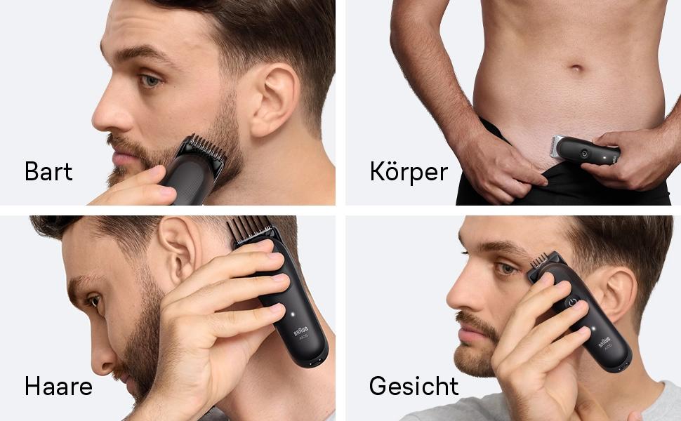 Braun Multigroom Series 5 AIO5545: Триммер 9-в-1 для бороди, волосся та тіла, водонепроникний, з 13 насадками