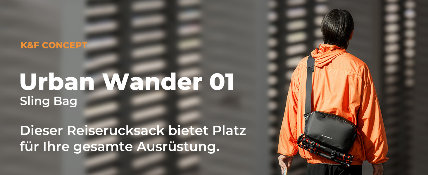 Рюкзак для камери K&F Concept, сумка через плече, фотосумка, чорний (M)