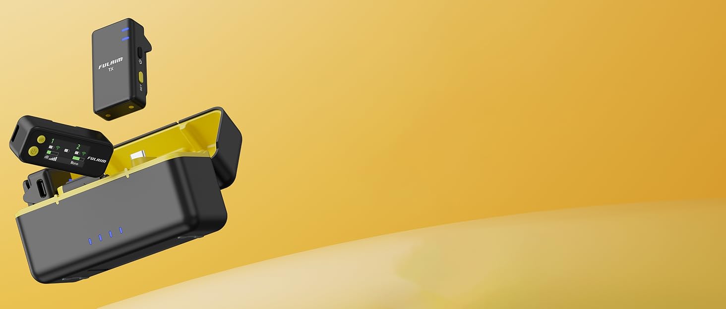 Бездротове петличне мікрофону FULAIM X6S для iPhone, Android, з AI-шумопоглинанням, 48 кГц/24 біт, з кейсом для зарядки та зберігання, для відеозйомки та Vlogging