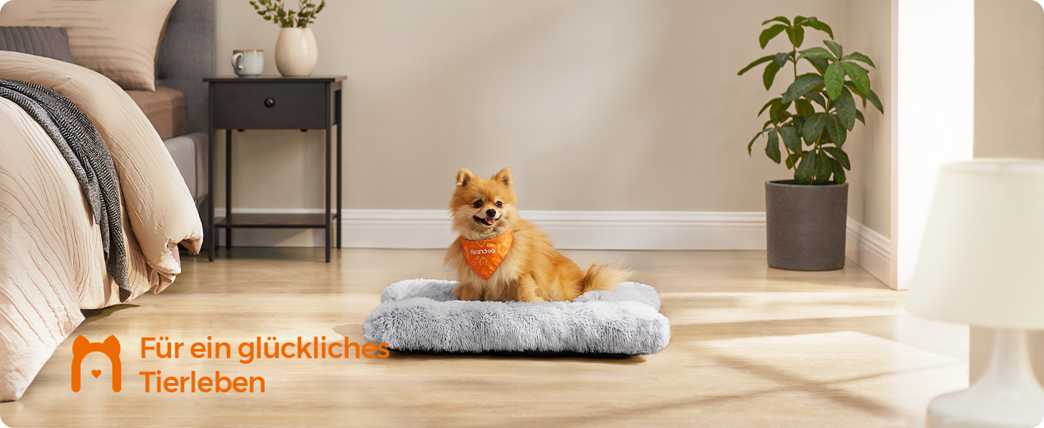 Крісло-лежанка для собак Feandrea, м'яке, 65 x 45 см, плюшеве, машинне прання, багатофункціональне, Ombré Grey