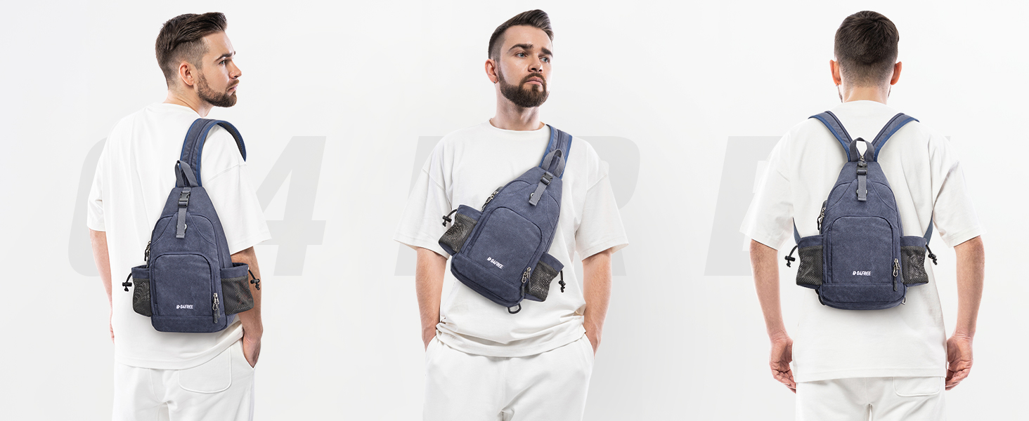 Сумка через плече G4Free на канвісі (Dunkelgrau) - для подорожей, хайкінгу, бігу, альпінізму