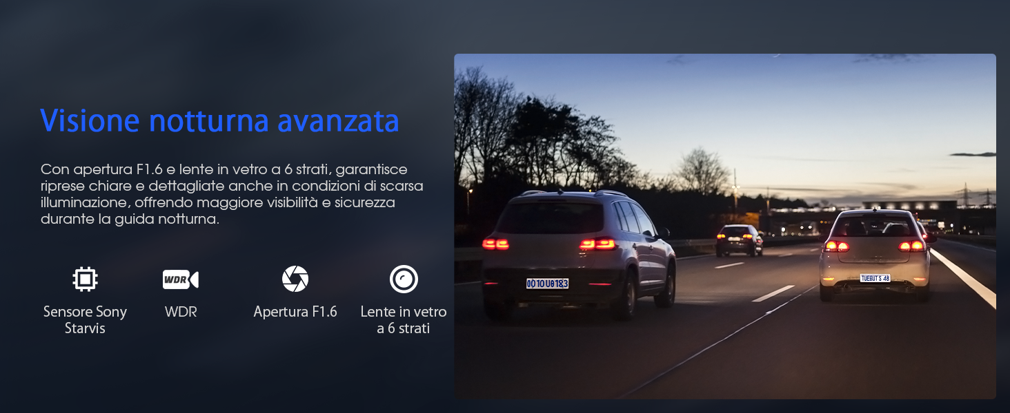 Відеореєстратор Avylet 2K Wi-Fi з GPS, IPS-дисплеєм, нічним баченням та паркуванням 24/7