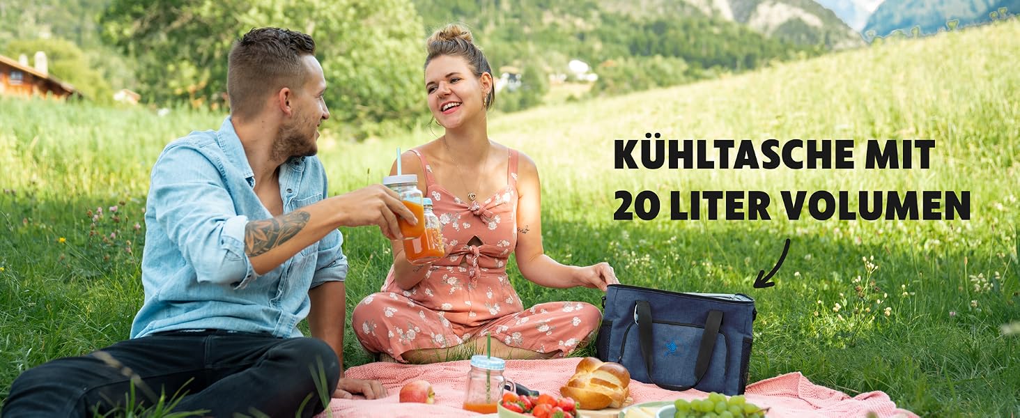 Термосумка Obics® 20л/30л (складна) - ізольована сумка-холодильник для роботи, офісу, пікніка, покупок, з відкривачкою, PEVA, блакитна