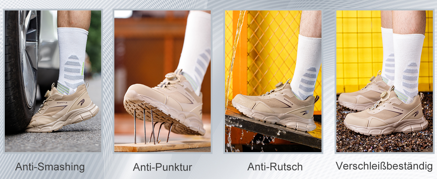 Робочі черевики для чоловіків та жінок. Легкі, дихаючі, з металевим підноском. Чоловічі та жіночі робочі черевики для промисловості, 44 EU, хакі