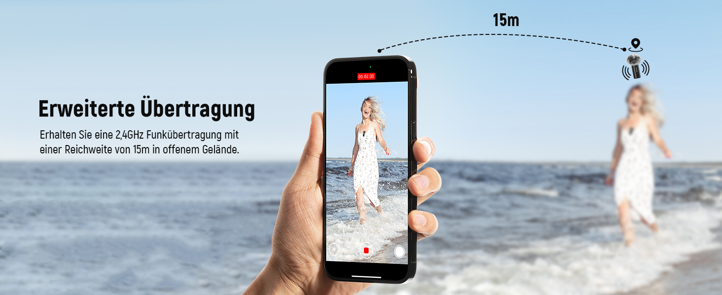 NEEWER Бездротовий петличний мікрофон KM23B: 48kHz/24Bit, 8 годин роботи, шумозаглушення, USB-C, сумісний з DJI, Insta360, iPhone, Android, PC