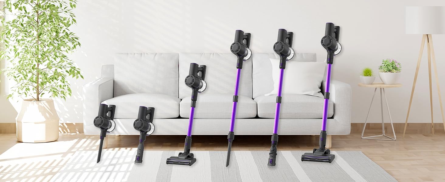 Бездротовий акумуляторний пилосос Vexilar V8PRO 6-в-1: для твердих поверхонь, килимів та шерсті тварин. 35KPa, 45 хв роботи.